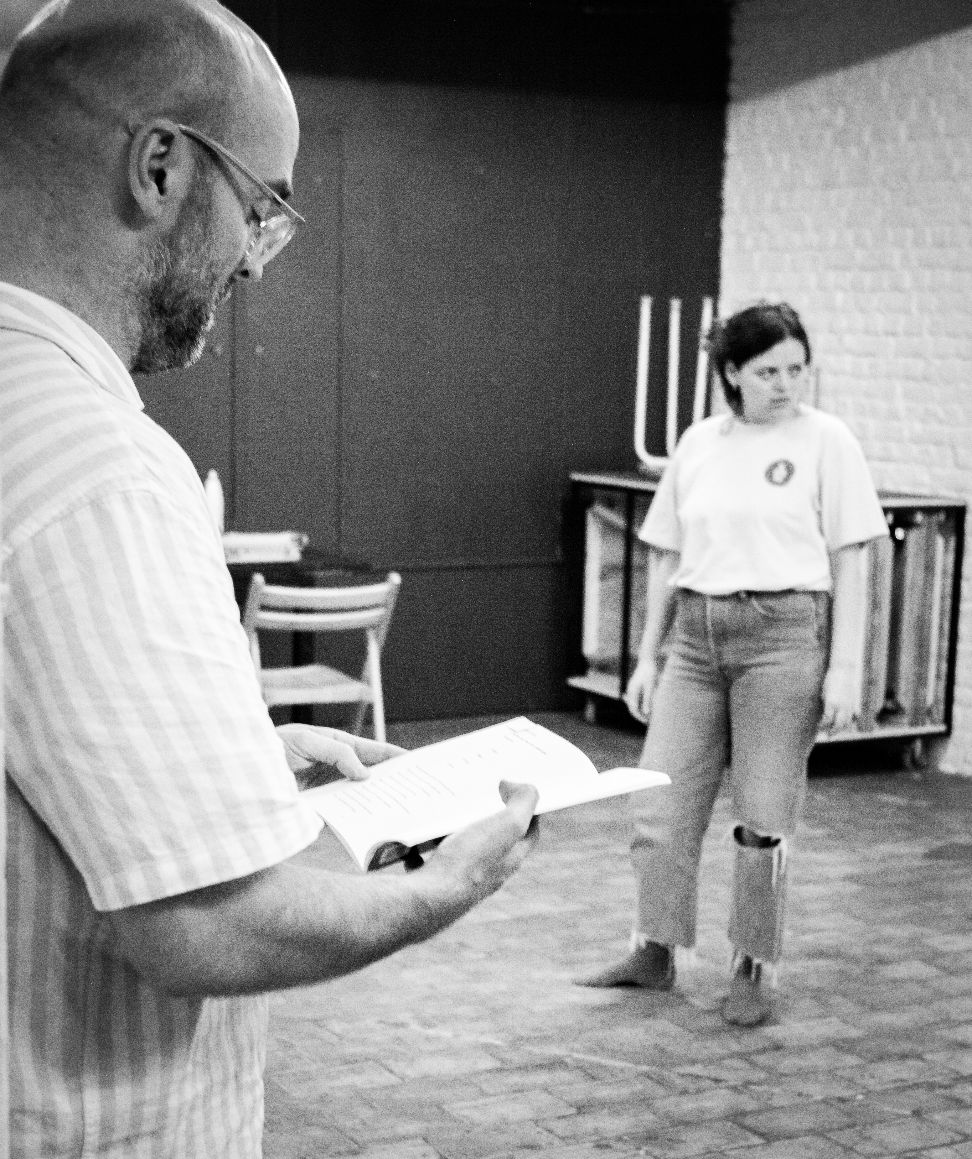Script reading with a performer opposite